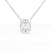 11.43 CT Emerald Cut Halo Lab Diamond Pendant